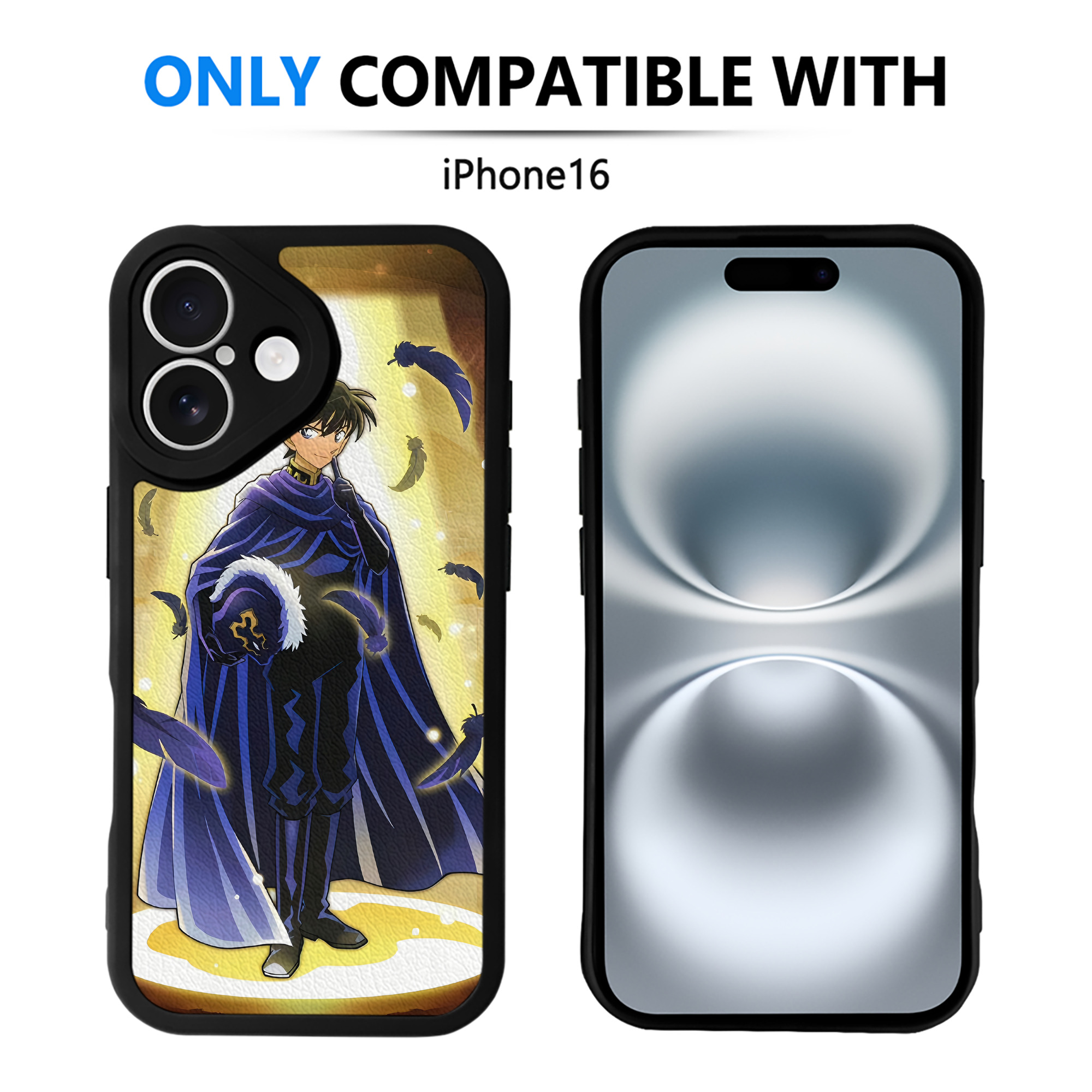 （画像用） 名探偵コナン Detective Conan 【iPhone 16シリーズ対応】シリコンスマホケース（レザー調） 材質：シリコン